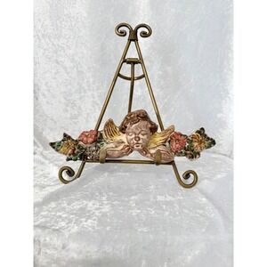 Glazed Terracotta Herrenchiemsee Cherub Wall Plaque Rococo Inspired Germany